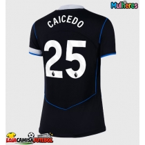 Camisa de Futebol Chelsea Moises Caicedo #25 Equipamento Alternativo Mulheres 2025-26 Manga Curta